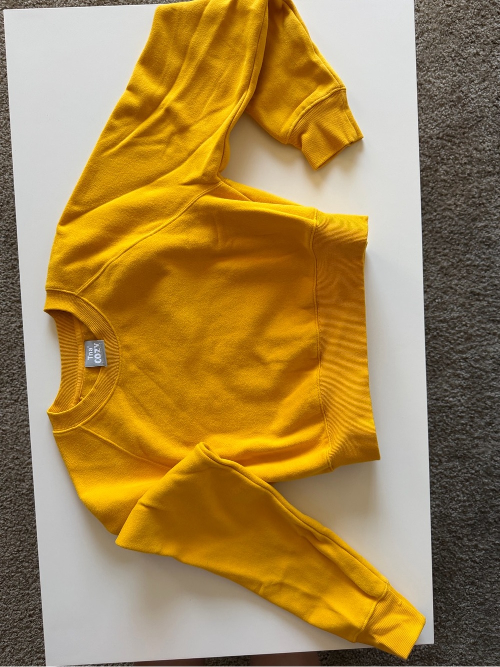 TNA Bright Mustard Yellow Crewneck cropped Sweatshirt